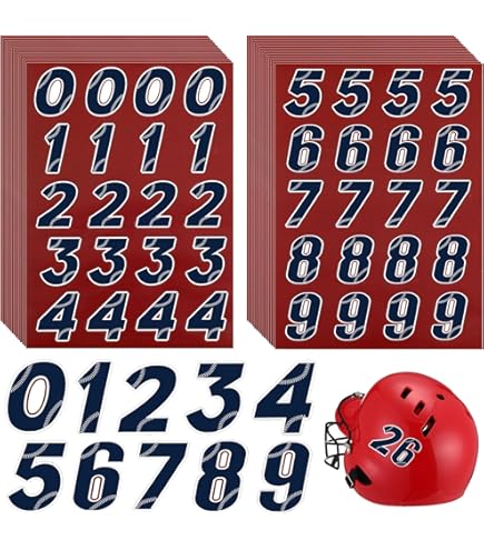 Calcomanías De Números Para Cascos (fútbol, Lacrosse, Béisbol, Sóftbol, Hockey) 1-50, 50 Calcomanías (azul