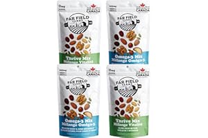 Far Fields Farms - Canadian-made Trail Mix Variety Pack - Omega 3 & Thrive Mix, Balanced Fruit, Nut & Seed Healthy Energy Sna
