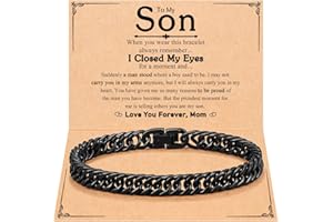 PINKDODO Stainless Steel Cuban Link Chain Bracelets for Men Teenage Teen Boys Gift ideas for Son Grandson Husband Boyfriend Brother Birthday Christmas Anniversary Valentines Day Graduation Gifts