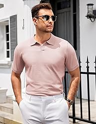 COOFANDY Mens Golf Shirts Short Sleeve Knit