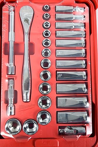 Milwaukee 48-22-9481 28-Piece 3/8 Drive SAE Ratchet and Socket - Main Image