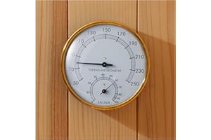 amocane 2 in 1 Sauna Fahrenheit Thermometer, Sauna Thermometer Hygrometer, Indoor Precise Temperature Humidity Gauge for Saunas, Sauna Accessories for Any Barrel or Infrared or Steam Saunas Room