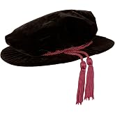 PhD/Doctoral Tudor Bonnet (Large (Circumference greater than 60cm), Black (Maroon Cord))
