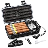 Flauno Travel Cigar Humidor Case - Portable Cigar