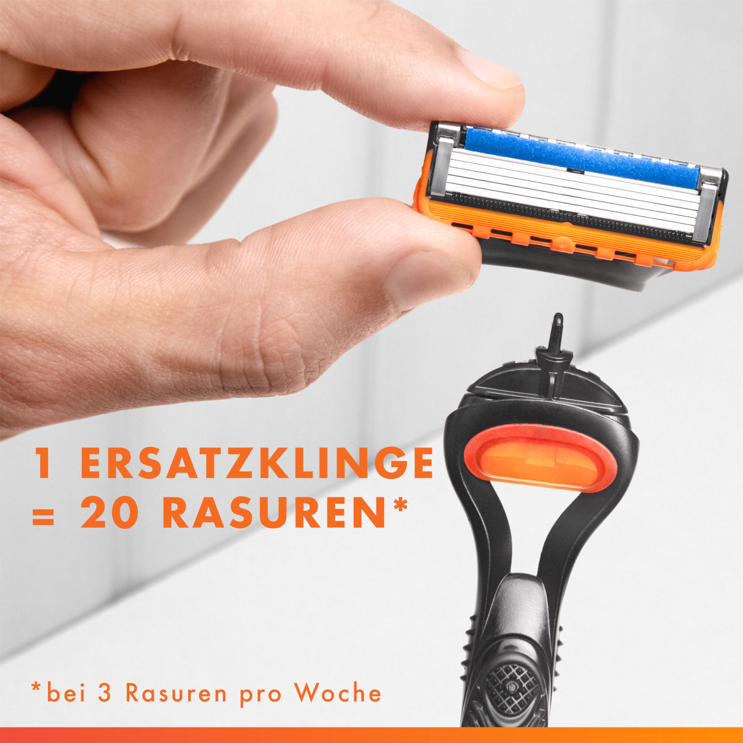 Gillette Fusion 5 Klingen Herren, 24 Original Rasierklingen, Orange - Für Nassrasierer mit Größerem Gleitstreifen für Ein Sanftes Gleiten Und für Eine Unglaublich Gründliche Rasur 7