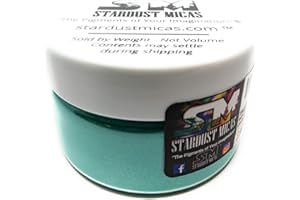Stardust Micas Pigment Powder Cosmetic Grade Colorant for Makeup, Soap Making, Epoxy Resin, DIY Crafting Projects, Bright True Colors Stable Mica Batch Consistency (36 Gram Jar, Tail Green)