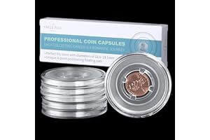 UNCLE PAUL Coin Capsules with 4-Pocket Positioning Floating Pads Coin Holder Collector for Lincoln Cent/Penny/Canadian 1 Cents/Euro 2 Cents 6 Pack JC0119006