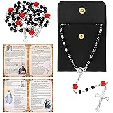 Quelay Rosary for Women Catholic Gifts Our Lady of Rosary Beads Pray Card Necklace Confirmation Gifts