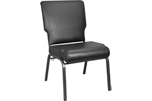 BizChair Black Vinyl Church Chair 20.5 in. Wide