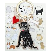 MMIUAEG Cute Puppy Dog Keychain Golden Retriever Key Charm Keychain Pet Lover Keyring Gift