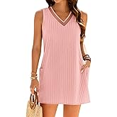 Blooming Jelly Womens Swimsuit Coverup Beach Dresses Swimwear Bikini Cover Ups Pool Resort Wear with Pockets (S, Pink)