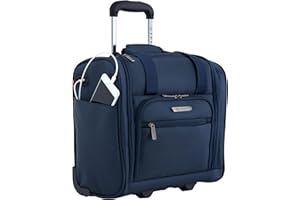 TPRC 15" Smart Under Seat Carry-On Luggage with USB Charging Port, Navy Blue Option, One Size