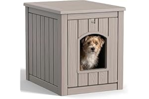 DRATO Outdoor Indoor Dog House,Resin Material Ventilate Waterproof Added to The Bottom,Multi-Functional Pet House for Small t