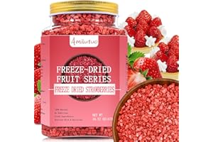 AMILUTUO Freeze Dried Strawberries Pieces, 16.57OZ/470G Freeze Dried Fruit, Frozen Strawberries, Dehydrated Strawberries, Freeze Dried Snacks for Yogurt, Smoothies, Milkshakes, Cocktails, Cakes, Cookies, Bread
