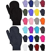 Maiteenly 24 Pairs Toddler Winter Mittens Unisex Knitted Baby Gloves Mittens Soft Lightweight Kids Gloves for Toddler Boys Girls, 24 Colors
