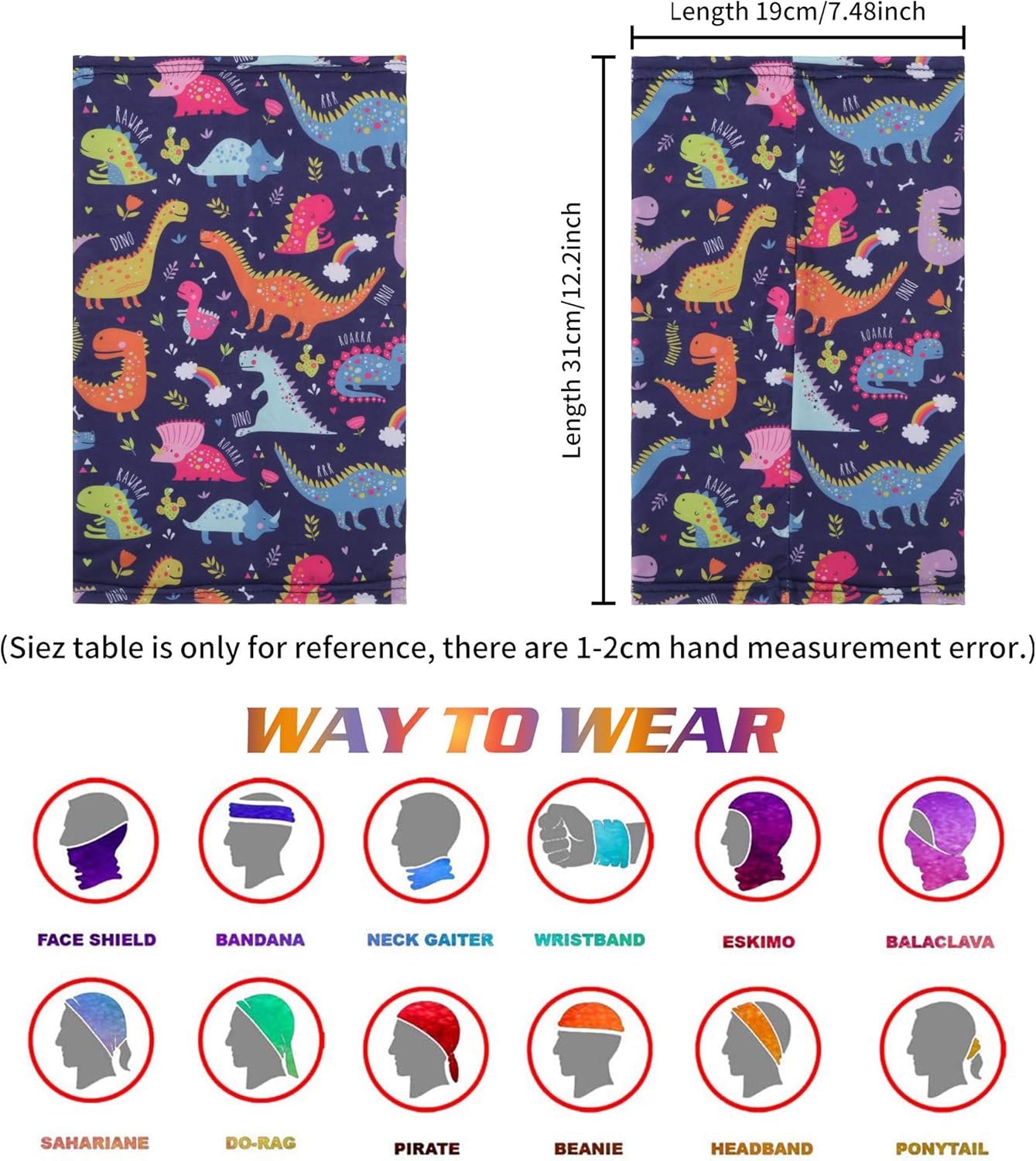 6PCS Kids Youth Neck Gaiter Bandana Tube Face Mouth Cover Scarf Anti Dust Balaclava Headband Cycling Hiking Sport Outdoor for Boys Girls: Clothing