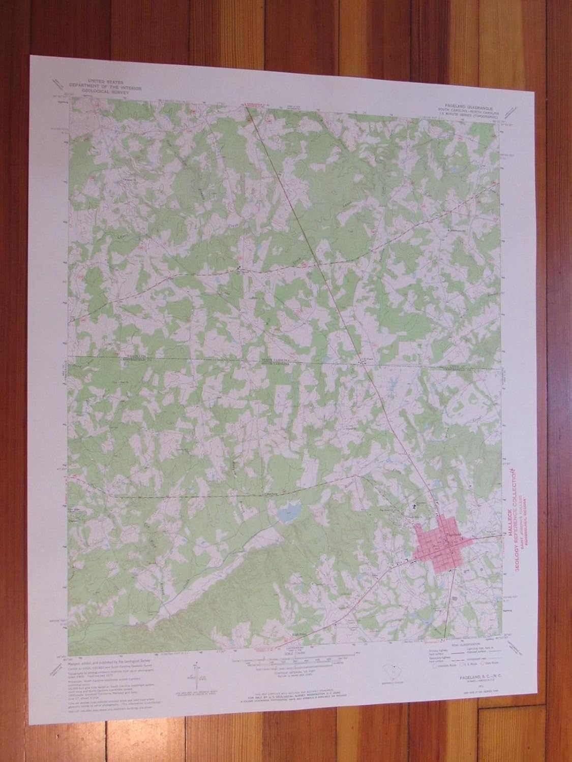 Pageland South Carolina 1973 Original Vintage USGS Topo Map