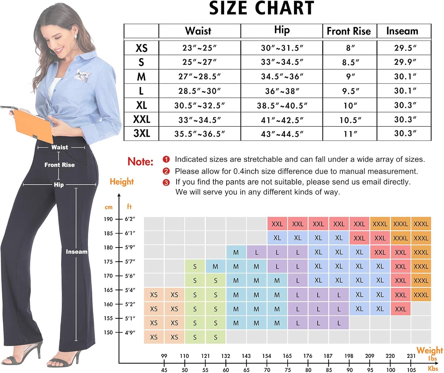IUGA Bootcut Yoga Pants with Pockets for Women High Waist Workout Bootleg Pants Tummy Control, 4 Pockets Work Pants for Women: Clothing