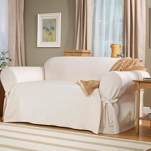 Amazon Com Sofa Slipcover White Natural Home Kitchen