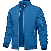 TACVASEN Men's Bomber Jacket Lightweight Casual Spring Fall Windbreaker Zip Up Coat with Pocket