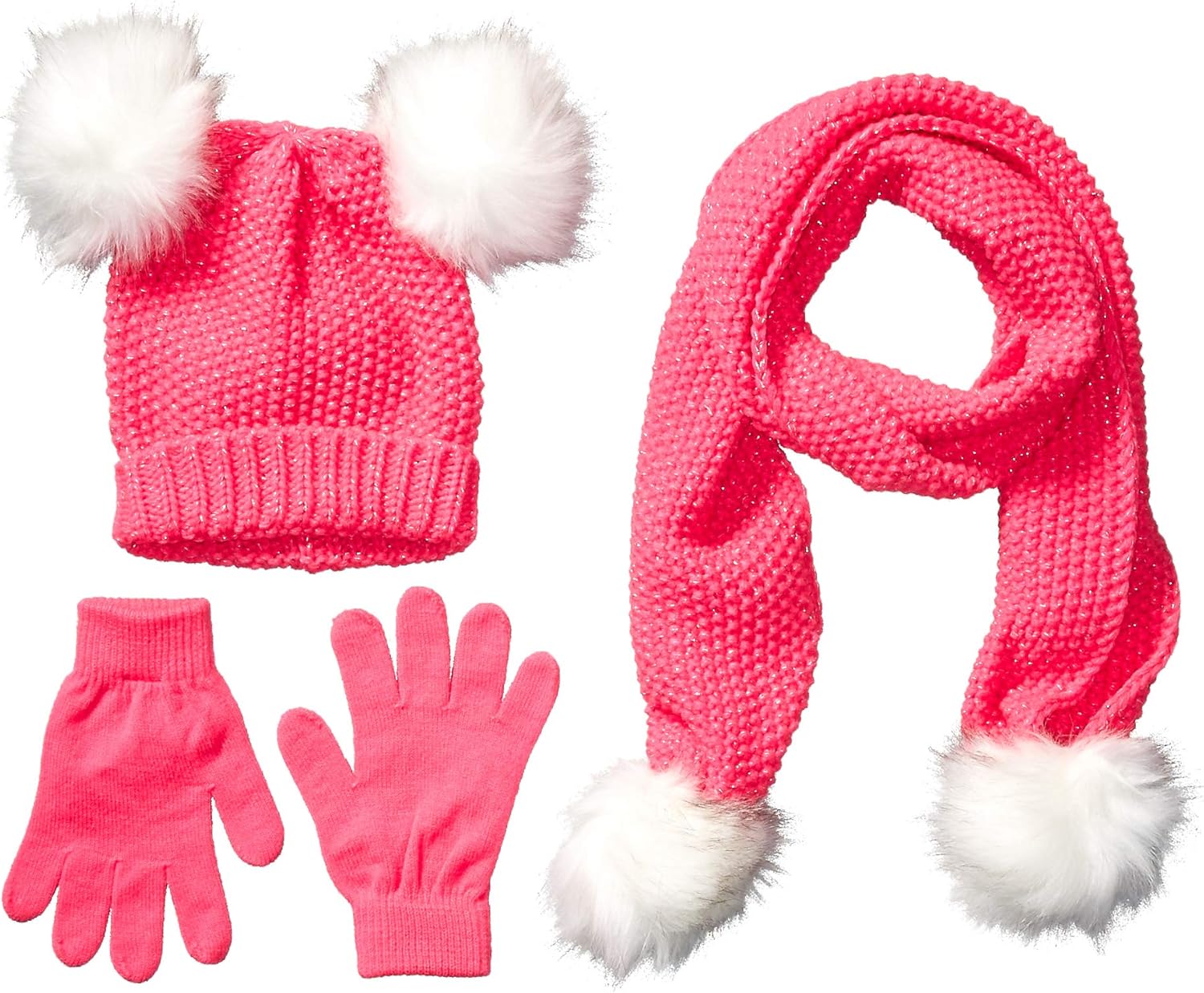  Brand - Spotted Zebra Girls Hat Scarf Mittens Gloves Cold Weather Accessories Sets: Clothing