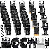 Bionso 40 PCS Oscillating Saw Blades, Premium Multitool Kit for Wood Metal Plastics, Tool Blades Fit Dewalt Worx Rockwell Wen Milwaukee Makita Ryobi Bosch Fein Porter Genesis Black
