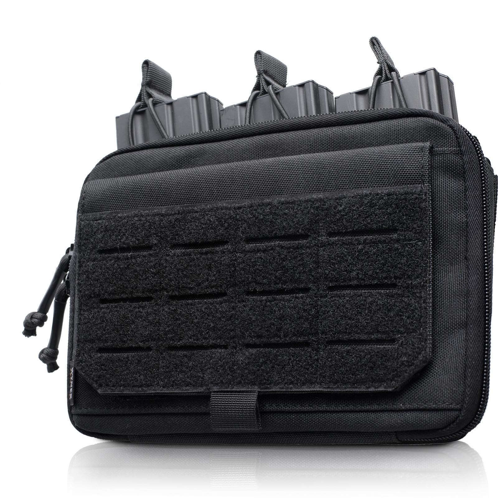 WYNEX Molle Admin Pouch of Kangaroo Style, Tactical Utility Tool Pouch with Mag/Zipper Strip Insert Modular EDC Medical Bag Organizer Attachment Patch Included