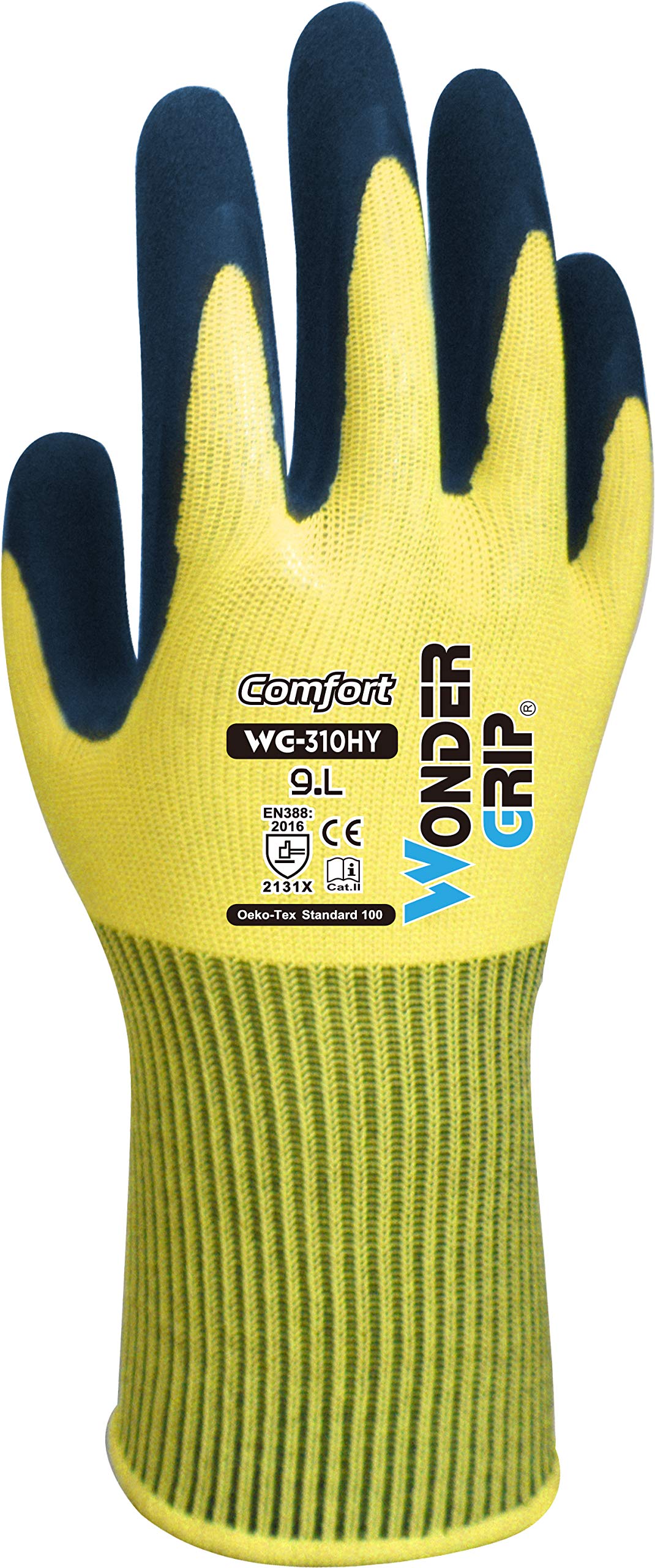 Wondergrip - Comfort - WG-310HY Safety Gloves - Double Latex Coating - High Grip & Ergonomic Fit - For Dry-to-Wet Applications - Abrasion Resistant - Yellow - XX Large