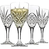 Godinger Dublin Wine Glasses, Goblet Glasses Martini Glass, Drinking Glasses, Stemmed White Wine Glass Goblets - 6.75oz, Set of 4
