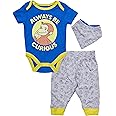 Curious George Baby Boys' Bodysuit Pants and Bandana Accessory 3 Piece Set