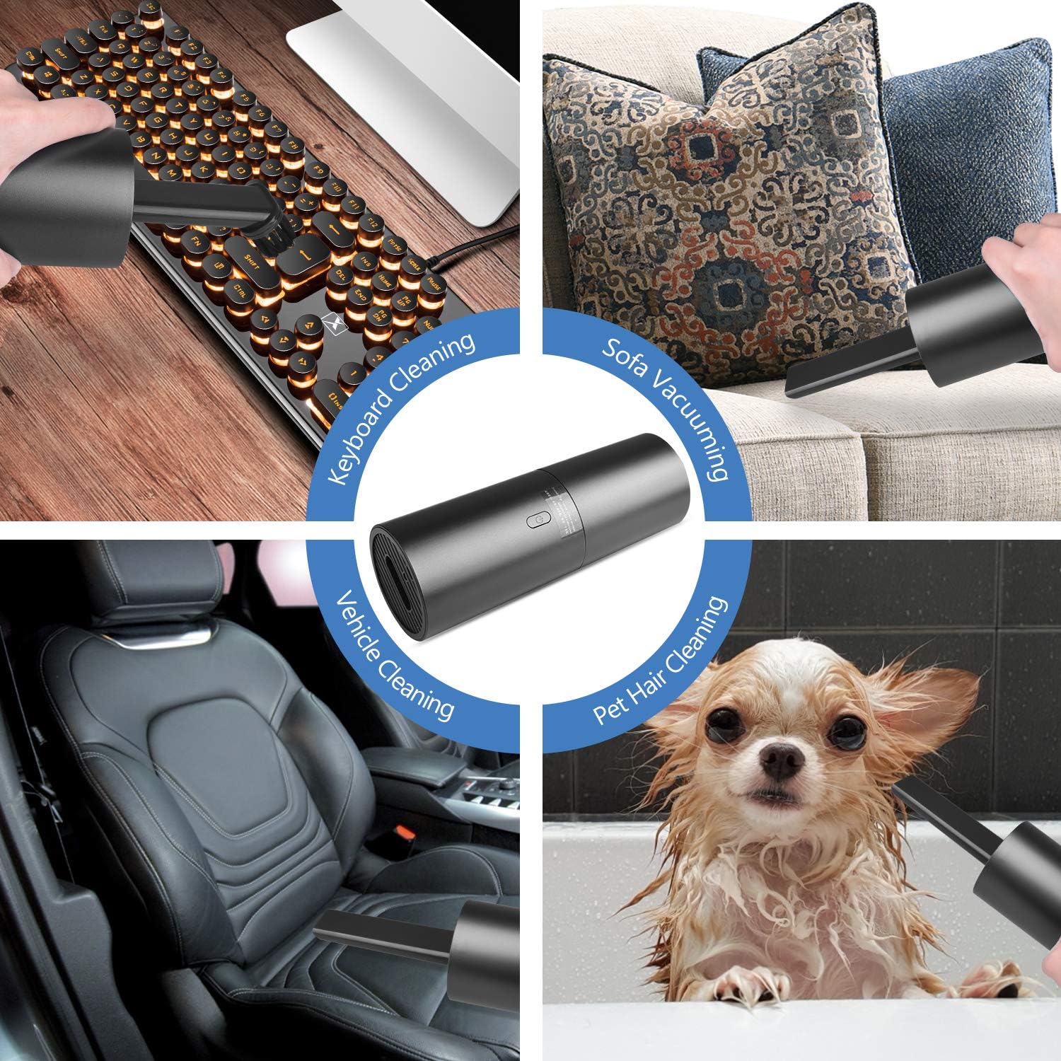 kupet 2 in 1 Computer Vacuums Cleaner,Blower Cleaner,Rechargeable Portable Handheld Mini Keyboard Vacuum Cleaner, Laptop Cleaner for Keyboard, Computer, Office Desk,Piano,Car Dust: Home & Kitchen