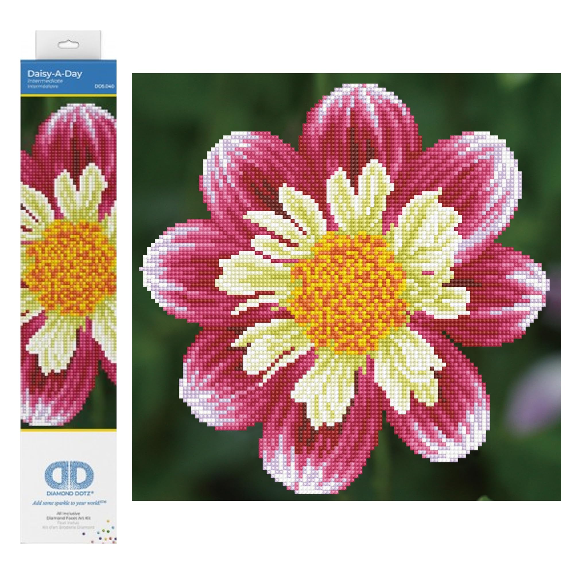 DIAMOND DOTZ Painting, Intermediate Kit DD5, Daisy-A-Day, 30.5 x 30.5cm