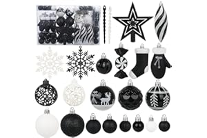Artmag 135 Pcs Christmas Ball Ornaments Set, Pre-Tied Shatterproof Plastic Assorted Christmas Balls for Xmas Tree Hanging Dec