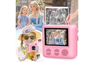 ENERHAMP Camera for Kids Instant Print,Portable Camera with 32G Card & 1080p Video,Print Paper,Instant Print Camera with Color Pens for DIY,Over 3 Years Old for Boys and Girls Birthday Gifts Christmas