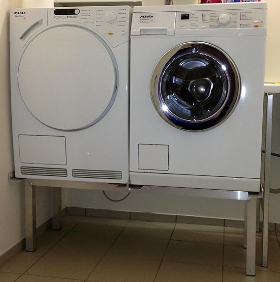 Waschmaschinen Untergestell Mara 2 High/Extra Hoch/Verstärkte Aluminium - Ausführung/rostfrei/Unterbau für 2 Maschinen Trockn