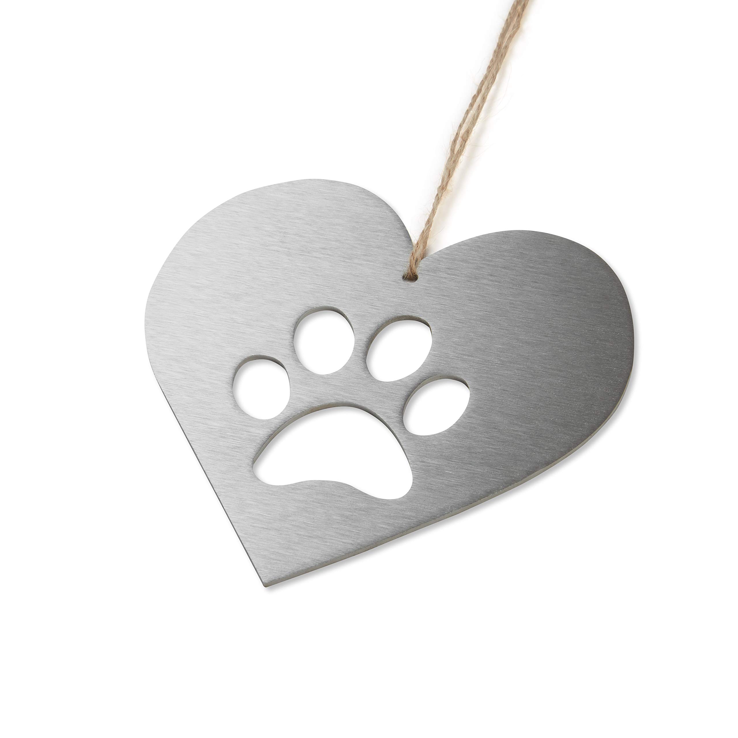Image Industry Paw Print Steel Heart Garden Ornament Dog Memorial Gift - Indoor & Outdoor Gift