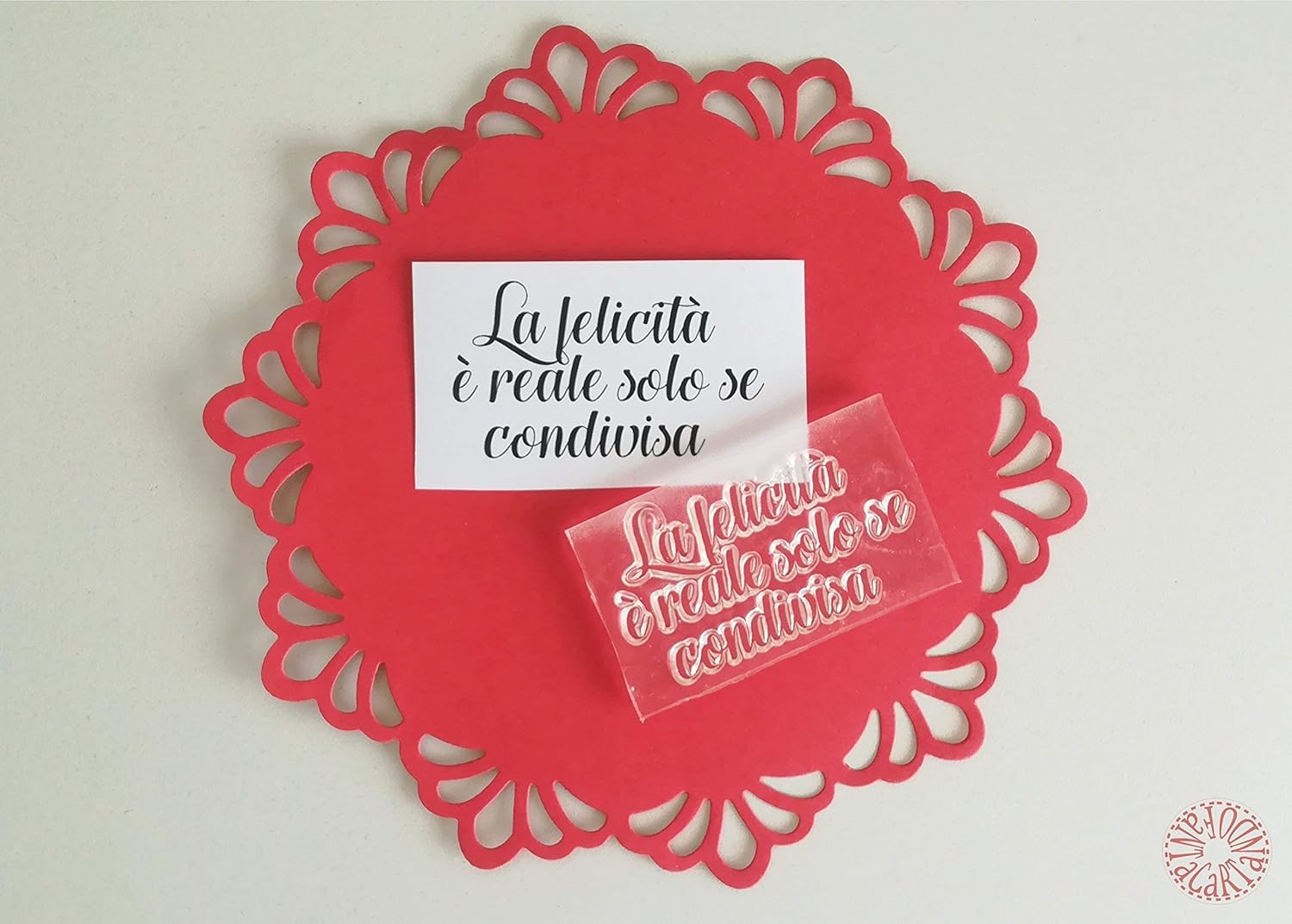 Fantacartando Timbro Clear La Felicita E Reale Solo Se Condivisa Per Matrimonio Nozze Anniversario San Valentino Amore Amicizia Amazon It Handmade