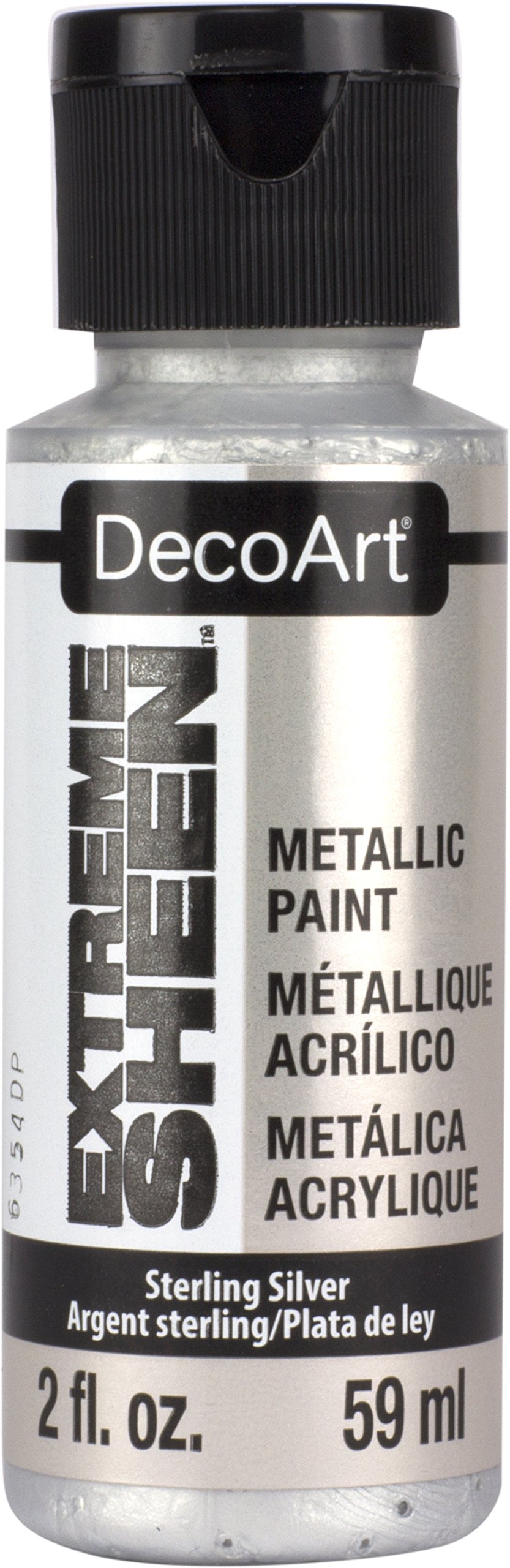 DecoArt Americana Extreme Sheen Jar of Paint, Acrylic, Sterling Silver, 3.5 x 3.5 x 10 cm