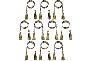 D DODOU 10 Pieces Graduation Cords Polyester Graduation Honor Braided Cords with Sewing Tassels for Bachelor, Master, Doctor 68" Long (Black Gold)