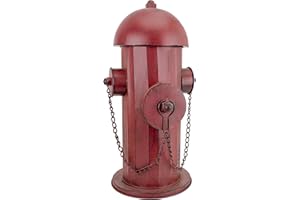 Design Toscano Fire Hydrant Statue Puppy Pee Post and Pet Storage Container, Indoor/Outdoor, Medium 18 Inch Tall, Metal, Rustic Red Paint