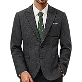 PJ PAUL JONES Mens Tweed Blazer Wool Sport Coat Two Button Peak Lapel Vintage Suit Jackets