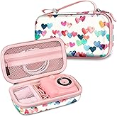 Fintie Kids Camera Case Compatible with ESOXOFFORE, MINIBEAR, Dylanto, GKTZ, Mgaolo, WEEFUN Instant Print Digital Cameras, Hard Carrying Storage Bag Holder Organizer, Raining Hearts