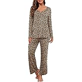PrinStory 2025 Women's Pajama Set Long Sleeve Sleepwear Ladies Lounge Set Soft Pjs Loungewear