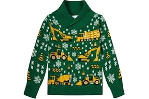 uideazone Boys Kids Ugly Christmas Sweater Novelty Toddler Knitting Xmas Lapel Pullover Jumper 18 Months-7 Years