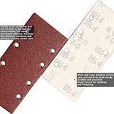 STE BRUAM 48 Pcs Sanding Pads 93x185mm Square Hook & Loop Assorted Grits 40-400 view 4