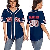 98 Baseball Jersey Women Country Vintage Music Shirts Graphic Fan Tshirt Button Down Short Sleeve Tops