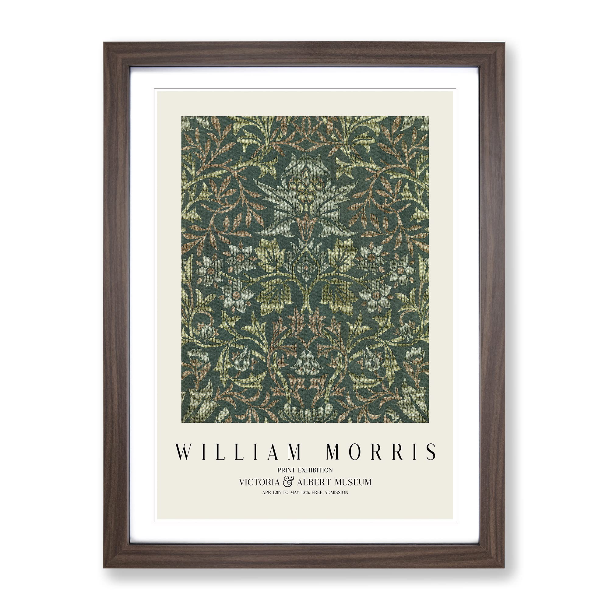 Flower Garden Vol.2 By William Morris Classic Painting Framed Wall Art Print, Ready to Hang Picture for Living Room Bedroom Home Office Décor, Walnut A3 (34 x 46 cm)