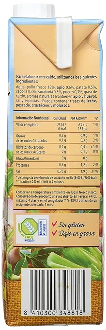Gallina Blanca Caldo Casero Suave de Pollo, 100% natural - 1000 ml ...