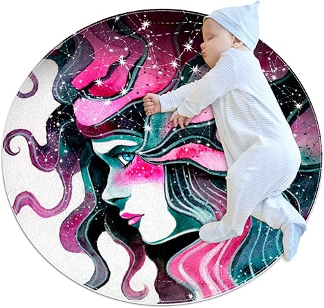 Constelación de mujer Alfombra redonda Alfombra de juego de alfombra