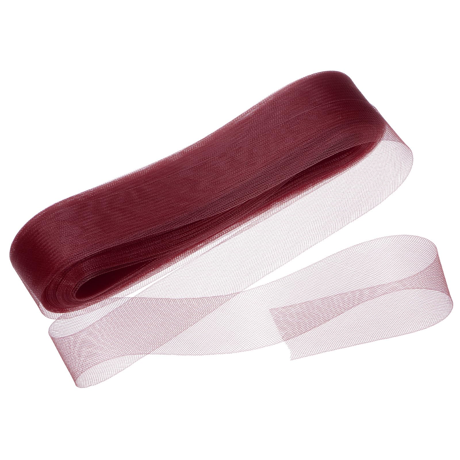 M METERXITY Stiff Horsehair Braid 2 Inch Wide 50 Yards Soft Polyester Horsehair Braid Roll for Wedding Dress/Dance Formal Dress Accessories/Skirt Boning Sewing Shaping [Purple Red]